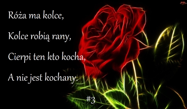 Róża ma kolce , kolce robią rany , Cierpi ten kto kocha , a nie jest kochany #3