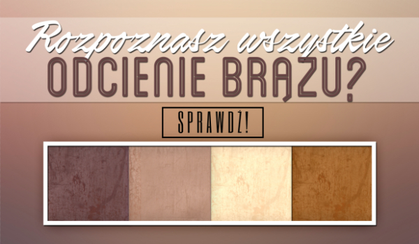 Czy rozpoznasz wszystkie odcienie brązu?