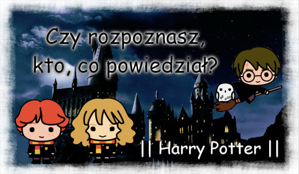 Czy rozpoznasz, kto, co powiedział? Harry Potter