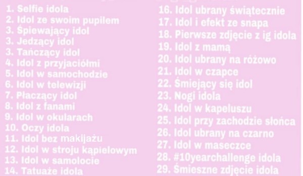 30 dni idola chellange