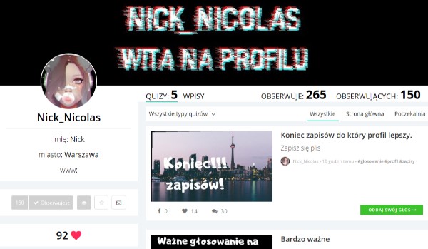 Ocenianie profili #6 @Nick_Nicolas