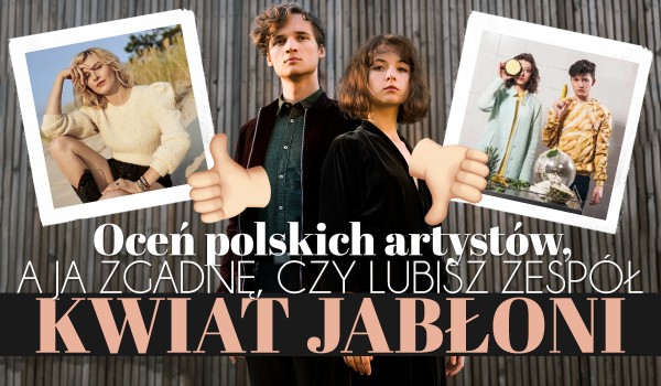 Oceń polskich artystów, a ja spróbuję zgadnąć, czy lubisz zespół Kwiat Jabłoni!