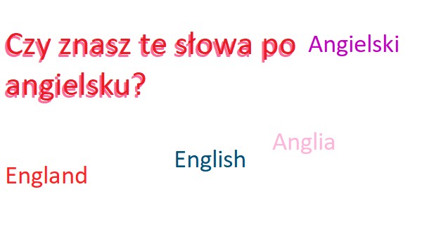 Czy znasz te słowa po angielsku?