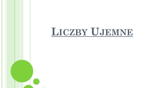 liczby ujemne