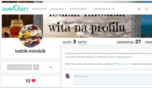 Ocena profilu @lodzik_miodzik