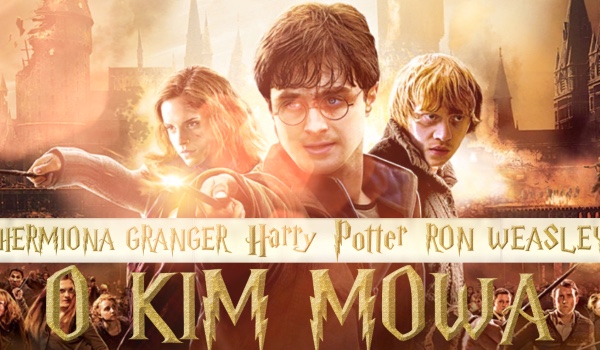 O kim mowa? Harry Potter, Ron Weasley i Hermiona Granger!