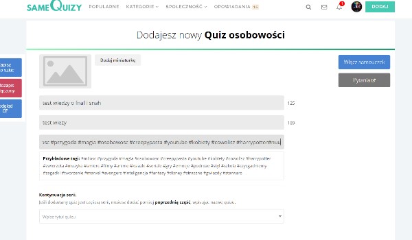 test wiedzy o fnaf i snah