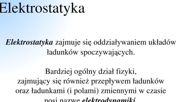 Elektrostatyka Quiz Fizyka