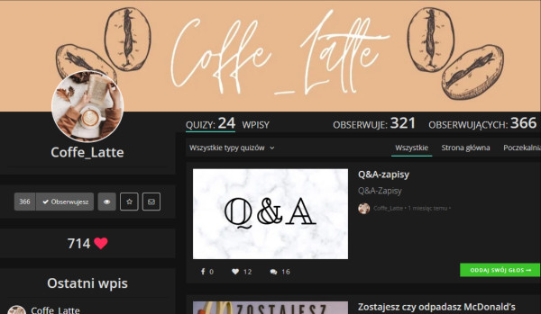 Ocena profilu Coffe_Latte