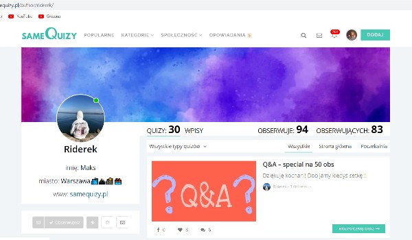 Ocenka profilu @Riderek