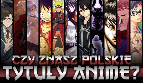 Czy znasz polskie tytuły anime?
