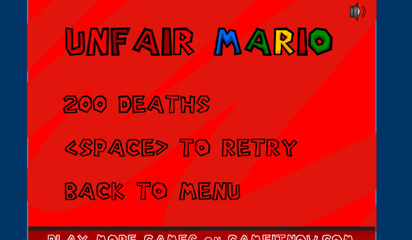 200 śmierći w unfair mario