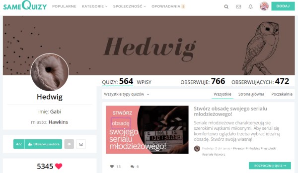 OCENIANIE PROFILU @Hedwig