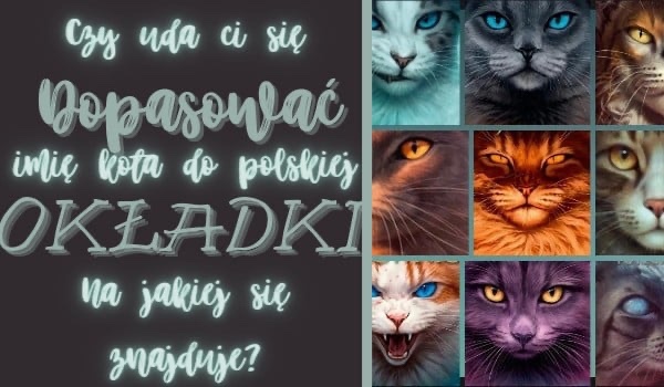 Czy uda Ci się dopasować imię kota do Polskiej okładki na jakiej się znajduję?