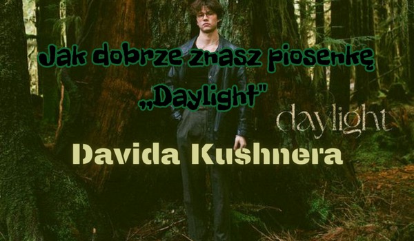 Jak dobrze znasz piosenkę ,,Daylight” Davida Kunshnera
