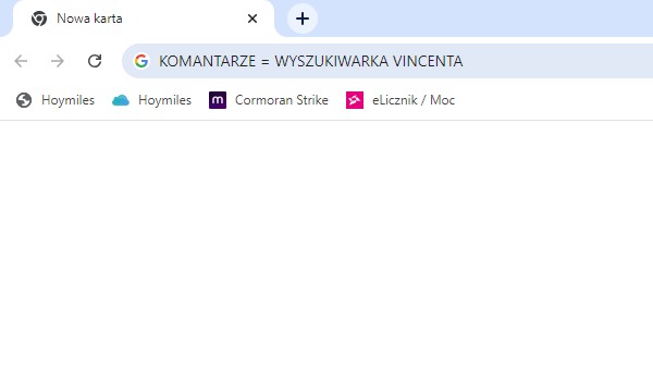 Komentarze = wyszukiwarka Vincenta