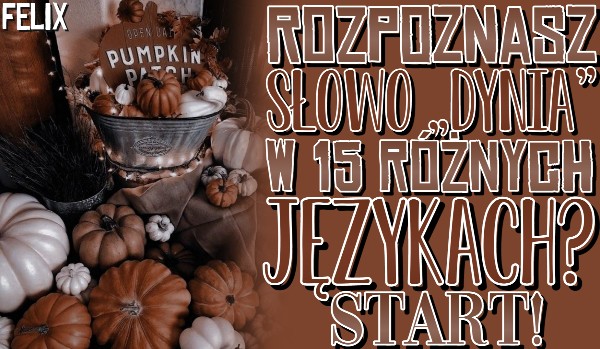 Rozpoznasz słowo „dynia” w 15 różnych językach?