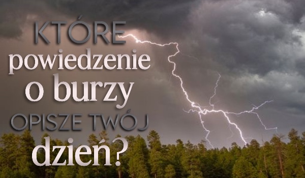 Które powiedzenie o burzy opisze Twój dzień?