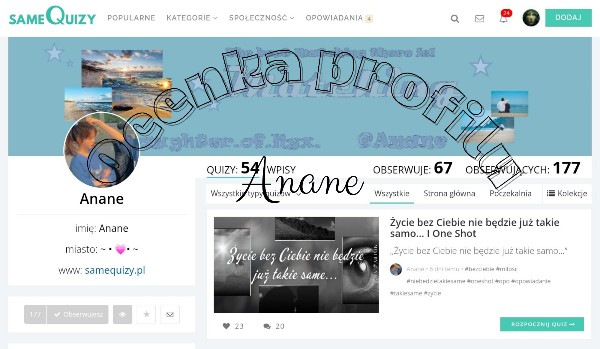 Ocenianie profilu Anane