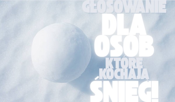Głosowanie dla osób, które kochają śnieg!