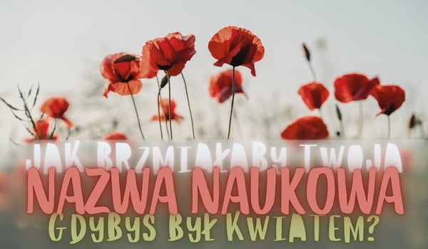 Jak brzmiałaby Twoja nazwa naukowa, gdybyś był kwiatem?